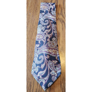 Kuppenheimer Black Gold Red Paisley Pattern 100% Silk Men's Necktie Tie